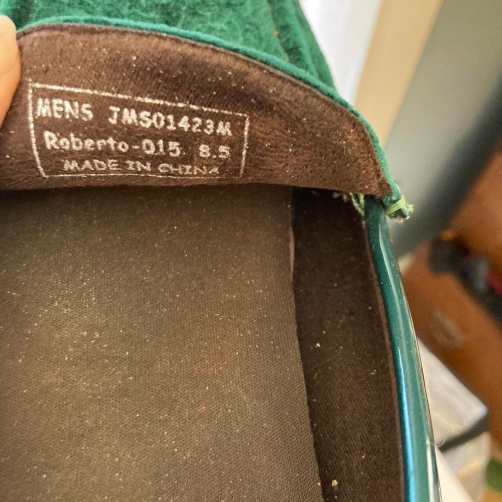 Green velvet loafers with a touch of luxury Men’s 8.5 Amati - Picture 6 of 6